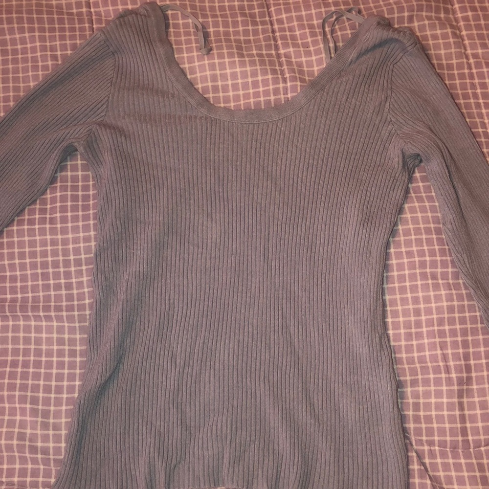 Ribbed Light Blue Top - Picture 1 of 5